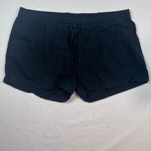 Old Navy Linen Blend Shorts Womens XXL Casual Summer Elastic Drawstring Black‎